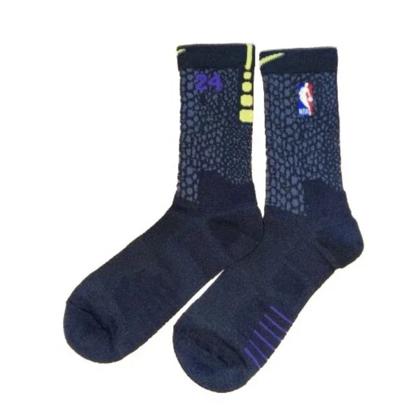 Nike KOBE Lakers BLACK MAMBA CITY EDITION Elite Crew Socks Size US 8-12 - Picture 3 of 11